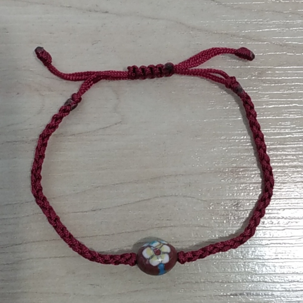 Cord bracelet Cloisonne bead Adjustable